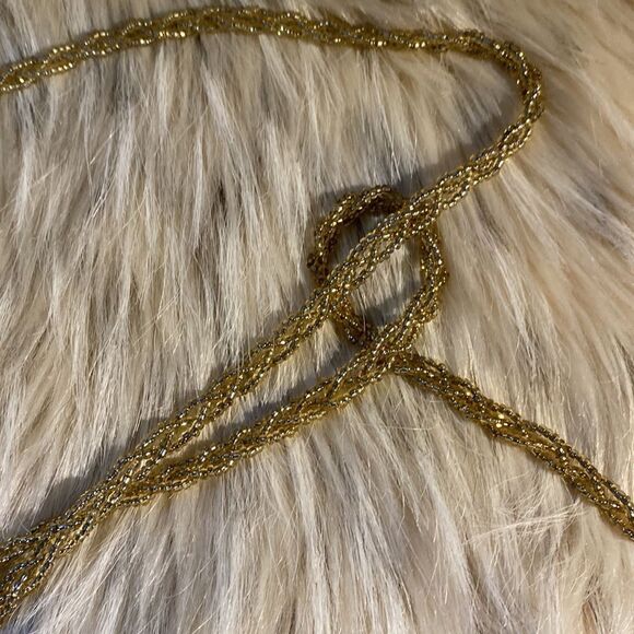 Lina Labella Platino Baby Gold Glitter Clotch Bag with strap - Picture 5 of 11